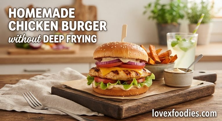 Homemade Chicken Burger Without Deep Frying: Crispy, Juicy, and Easy to Make