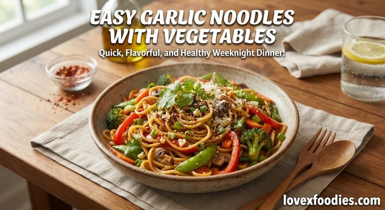 Easy Garlic Noodles with Vegetables – A Quick, Flavorful Homemade Recipe