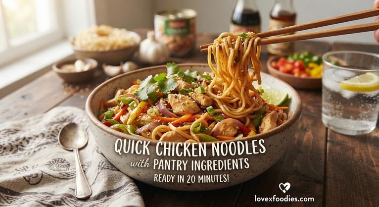 Quick Chicken Noodles with Pantry Ingredients: An Easy 30-Minute Dinner